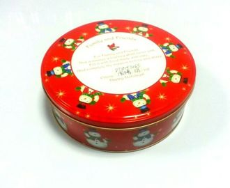 Chiny Cylinder Tin Cookie pojemnik na święta Bożego Narodzenia Z label na dole dostawca