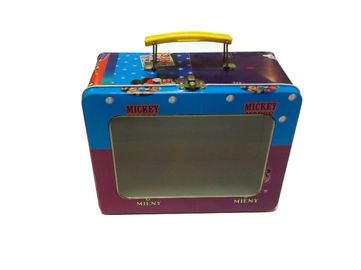 Chiny Prostokątne Kolorowe Kwadrat Metal Tin Box zawiasów Pojemniki do pakowania, metalowe pudełko na lunch dostawca