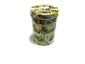 Chiny Drukowane Tinplate Okrągły Food Tin Kanister na popcorn / przypraw Przechowywanie dostawca