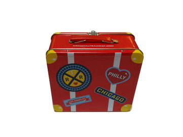 Chiny Drukowane Cartoon Metal Tin Plate Lunch Box z uchwytem / Tin Container dostawca