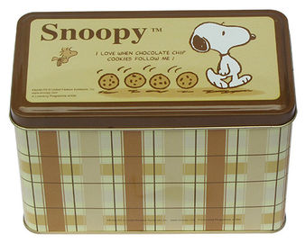 Chiny Snoopy Cookie Tin Container, Tin skrzynka Dla Cookies / Ciasta / Herbatniki Opakowania dostawca
