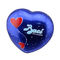 Chiny Baci Czekolada Tin Box Heart Shaped Metalowe puszki z bazy Niebieski Kolor eksporter