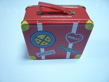 Drukowane Cartoon Metal Tin Plate Lunch Box z uchwytem / Tin Container dostawca