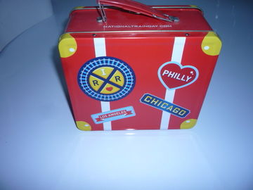 Drukowane Cartoon Metal Tin Plate Lunch Box z uchwytem / Tin Container dostawca