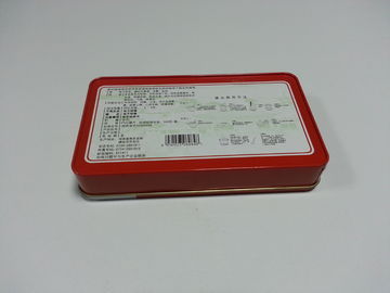 Czerwone Drukowane kwadratowe Cyna Pojemniki z pokrywą / Lid, Grubość 0.23mm dostawca