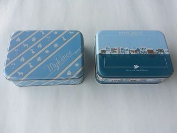 Niebieski Cookie Metal Tin Container, ekologiczny plac Tin Box dostawca