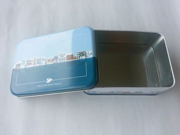 Niebieski Cookie Metal Tin Container, ekologiczny plac Tin Box dostawca