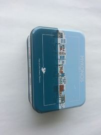 Niebieski Cookie Metal Tin Container, ekologiczny plac Tin Box dostawca