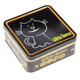Chiny Galletas Danesas Tin Cookie Pojemniki Czarny Kolor Drukowane Box 0,23 mm Grubość fabryka