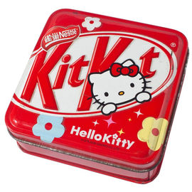 Chiny Czerwona Hello Kitty Metal Tin Box Pojemnik kwadratowy kształt o cukierki i żywność Opakowanie fabryka
